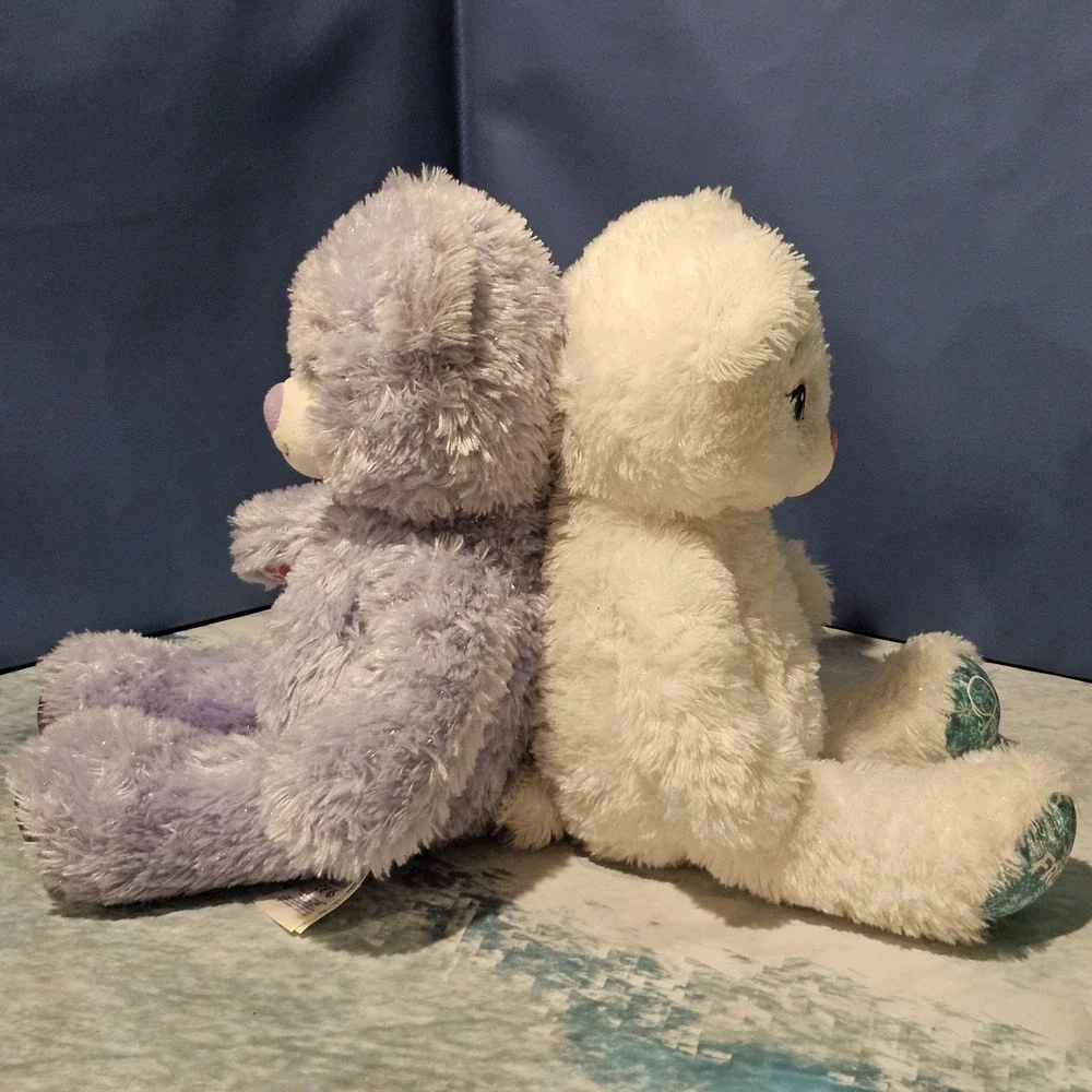 Disney Frozen Anna Elsa Build A Bear Plush Teddy Bear Pair BABW